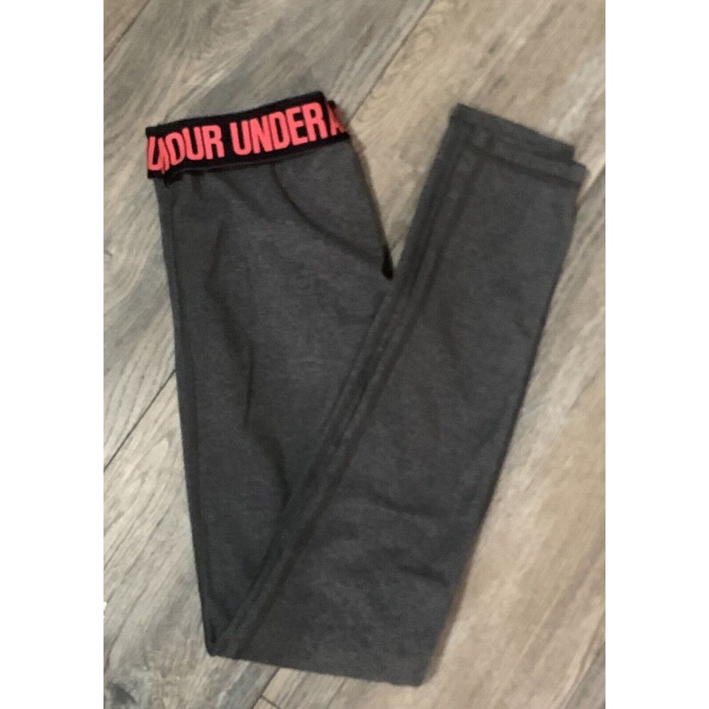 Women's Grey/ Pink Under Armour Small Workout Leggings‎